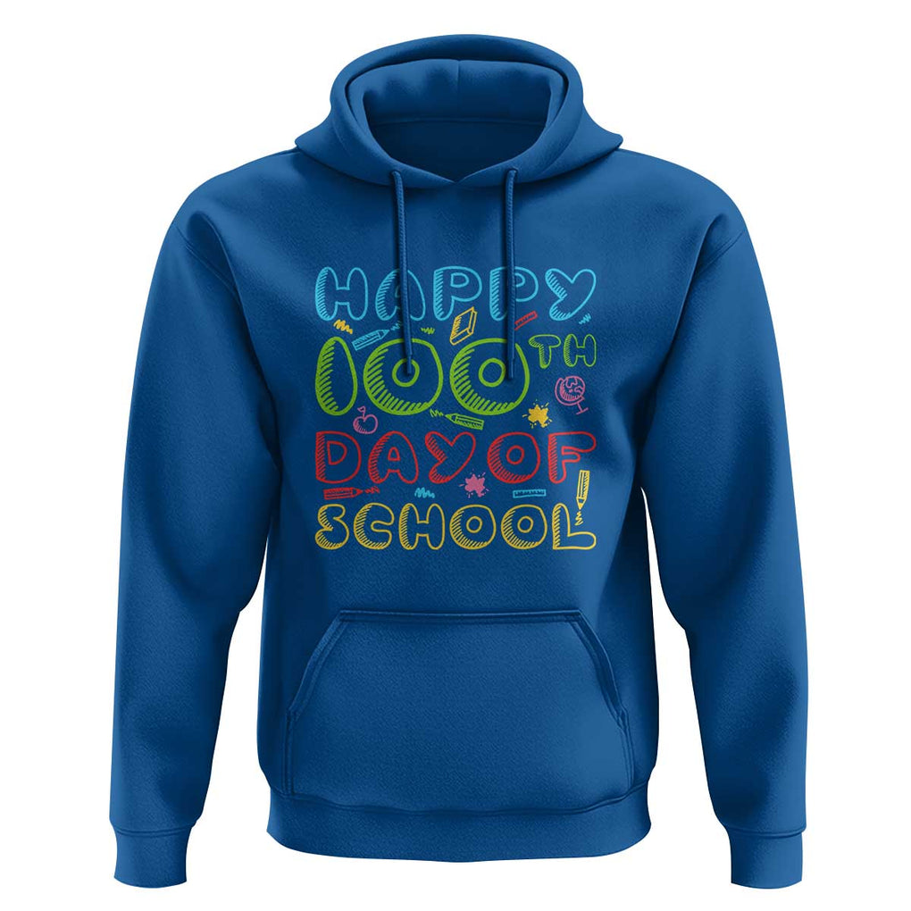 Happy 100 Days of School Hoodie 100th Day Celebration TS01 Royal Blue Print Your Wear