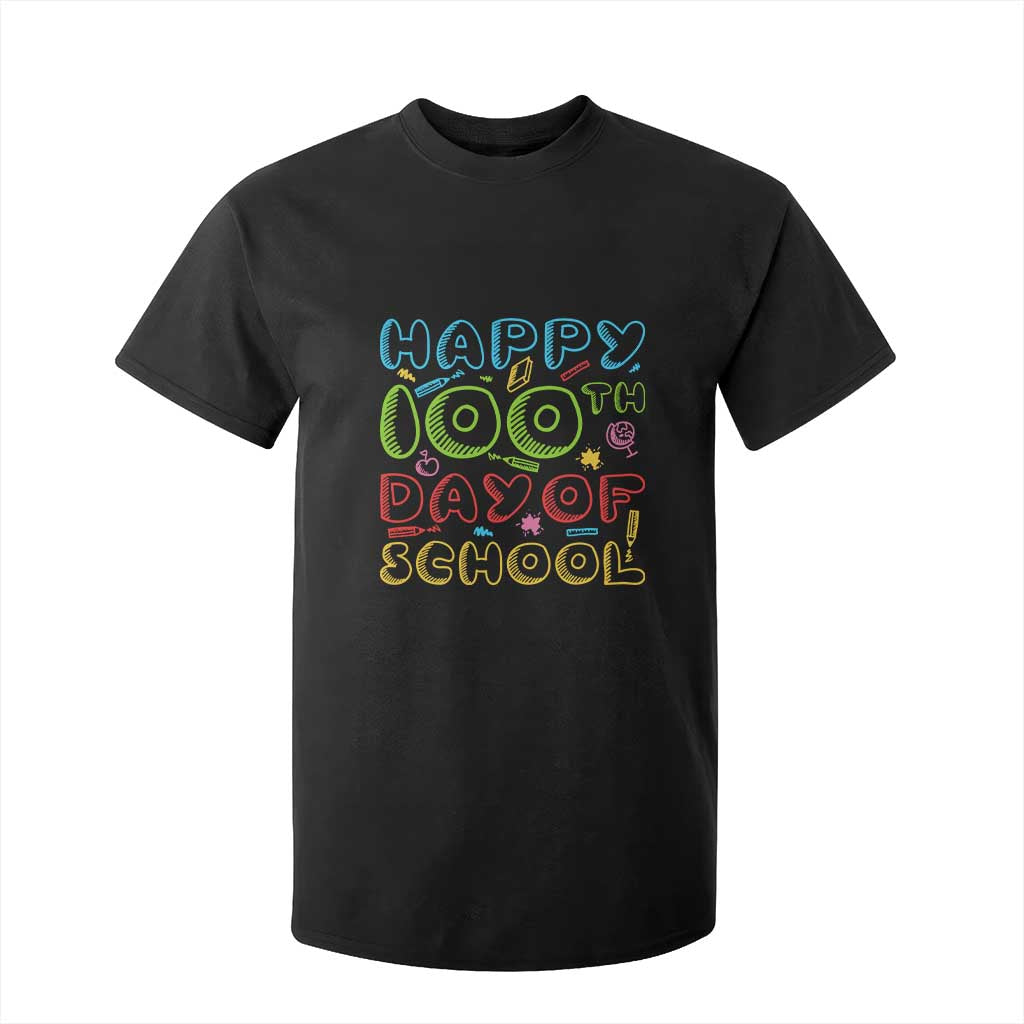 Happy 100 Days of School T Shirt For Kid 100th Day Funny Milestone Celebration TS01 Black Print Your Wear