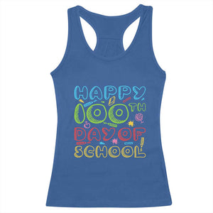 Happy 100 Days of School Racerback Tank Top 100th Day Funny Milestone Celebration TS01 Royal Blue Print Your Wear