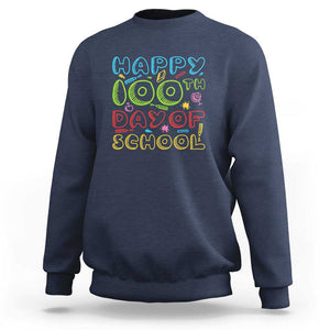 Happy 100 Days of School Sweatshirt 100th Day Celebration TS01 Navy Print Your Wear