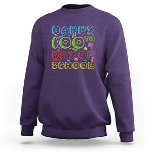 Happy 100 Days of School Sweatshirt 100th Day Celebration TS01 Purple Print Your Wear