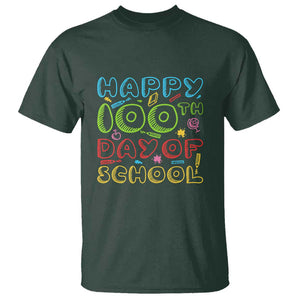 Happy 100 Days of School T Shirt 100th Day Celebration TS01 Dark Forest Green Print Your Wear