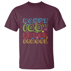 Happy 100 Days of School T Shirt 100th Day Celebration TS01 Maroon Print Your Wear