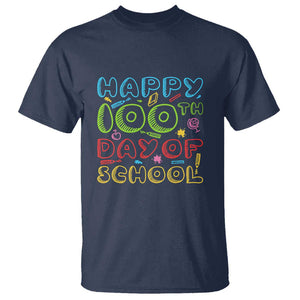 Happy 100 Days of School T Shirt 100th Day Celebration TS01 Navy Print Your Wear