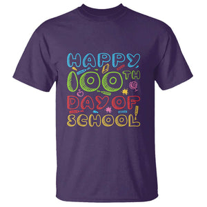 Happy 100 Days of School T Shirt 100th Day Celebration TS01 Purple Print Your Wear