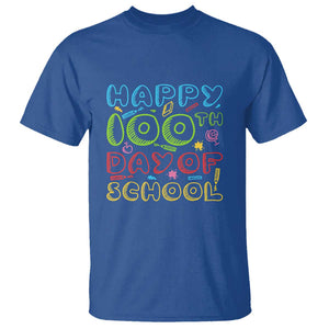 Happy 100 Days of School T Shirt 100th Day Celebration TS01 Royal Blue Print Your Wear