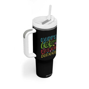 Happy 100 Days of School Tumbler With Handle 100th Day Funny Milestone Celebration TS01 Print Your Wear