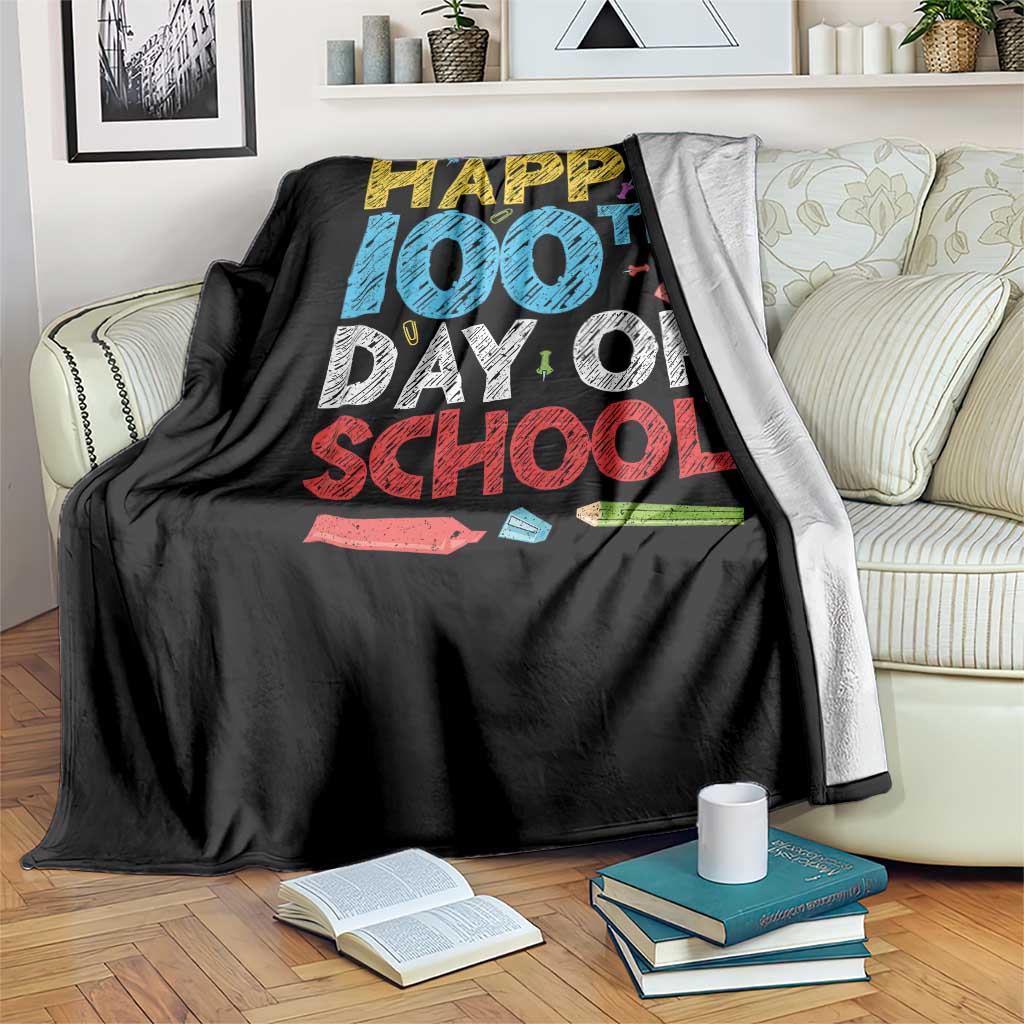 100 Days of School Celebration Throw Blanket Happy 100th Day Student Teacher Gift TS01 Print Your Wear