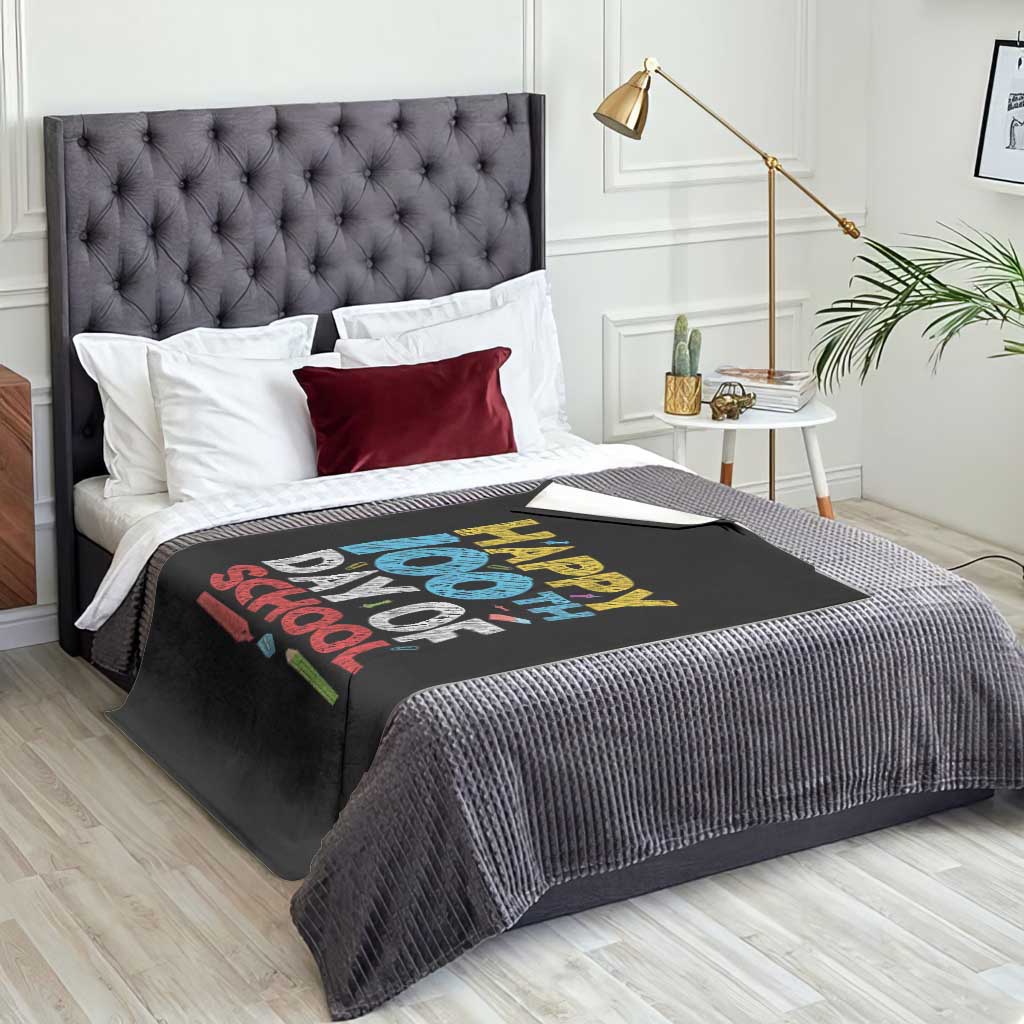 100 Days of School Celebration Throw Blanket Happy 100th Day Student Teacher Gift TS01 Print Your Wear