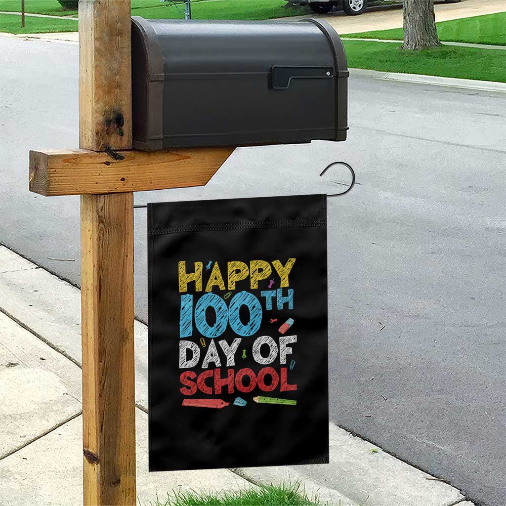 100 Days of School Celebration Garden Flag Happy 100th Day Student Teacher Gift TS01 Print Your Wear