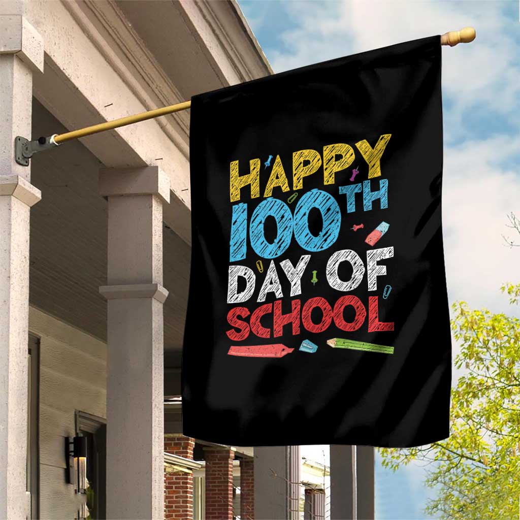 100 Days of School Celebration Garden Flag Happy 100th Day Student Teacher Gift TS01 Print Your Wear