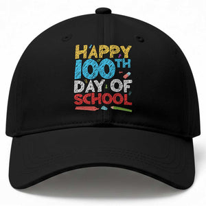 100 Days of School Celebration Baseball Cap Happy 100th Day Student Teacher Gift TS01 Print Your Wear