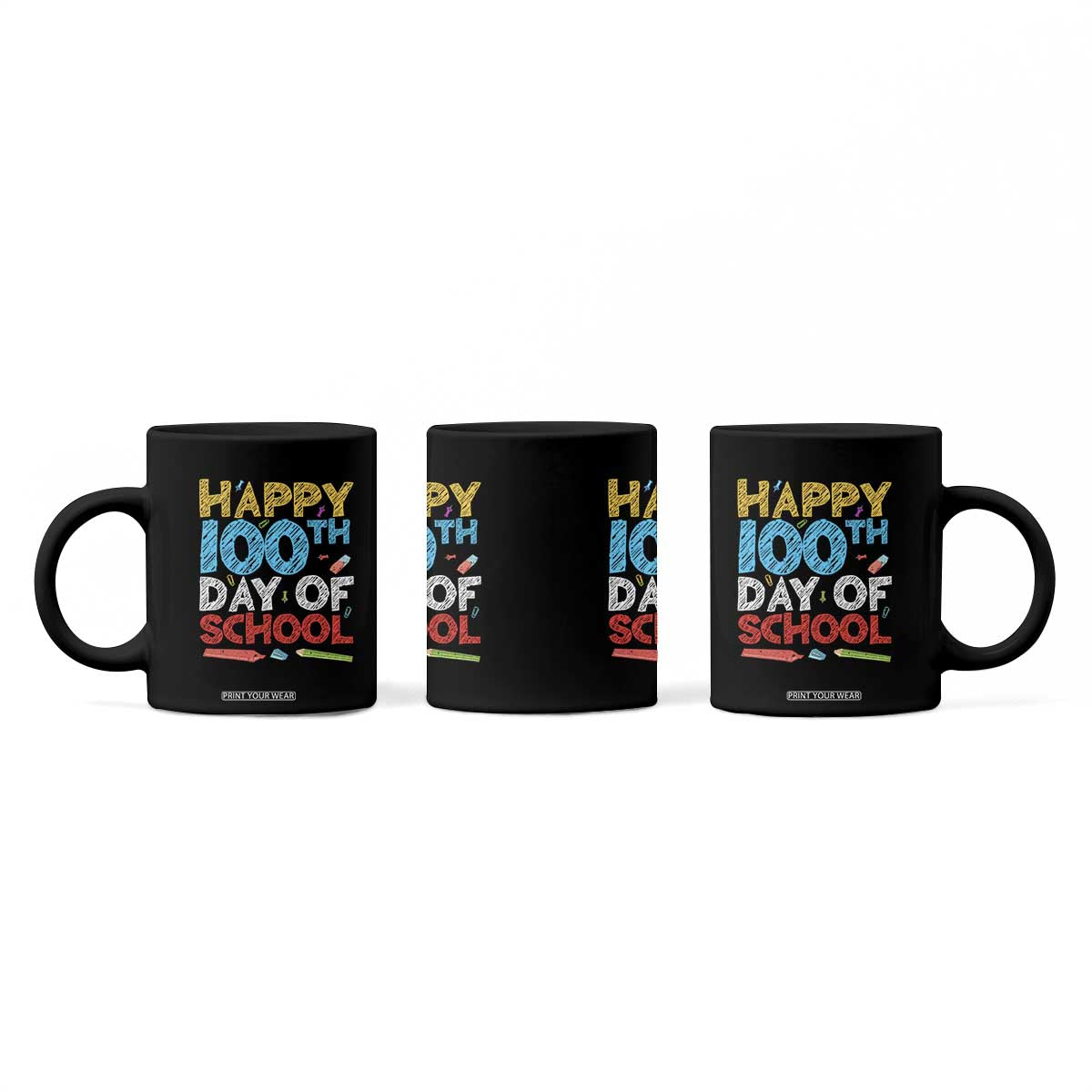 100 Days of School Celebration Coffee Mug Happy 100th Day Student Teacher Gift TS01 Print Your Wear
