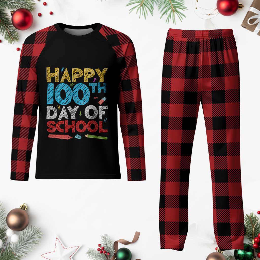 100 Days of School Celebration Plaid Pajama Set Happy 100th Day Student Teacher Gift TS01 Buffalo Plaid Print Your Wear