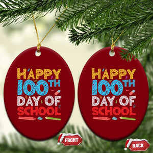 100 Days of School Celebration Ceramic Ornament Happy 100th Day Student Teacher Gift TS01 Print Your Wear