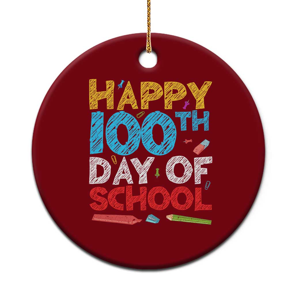 100 Days of School Celebration Ceramic Ornament Happy 100th Day Student Teacher Gift TS01 1pc Red Print Your Wear