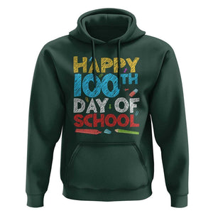100 Days of School Celebration Hoodie Happy 100th Day TS01 Dark Forest Green Print Your Wear
