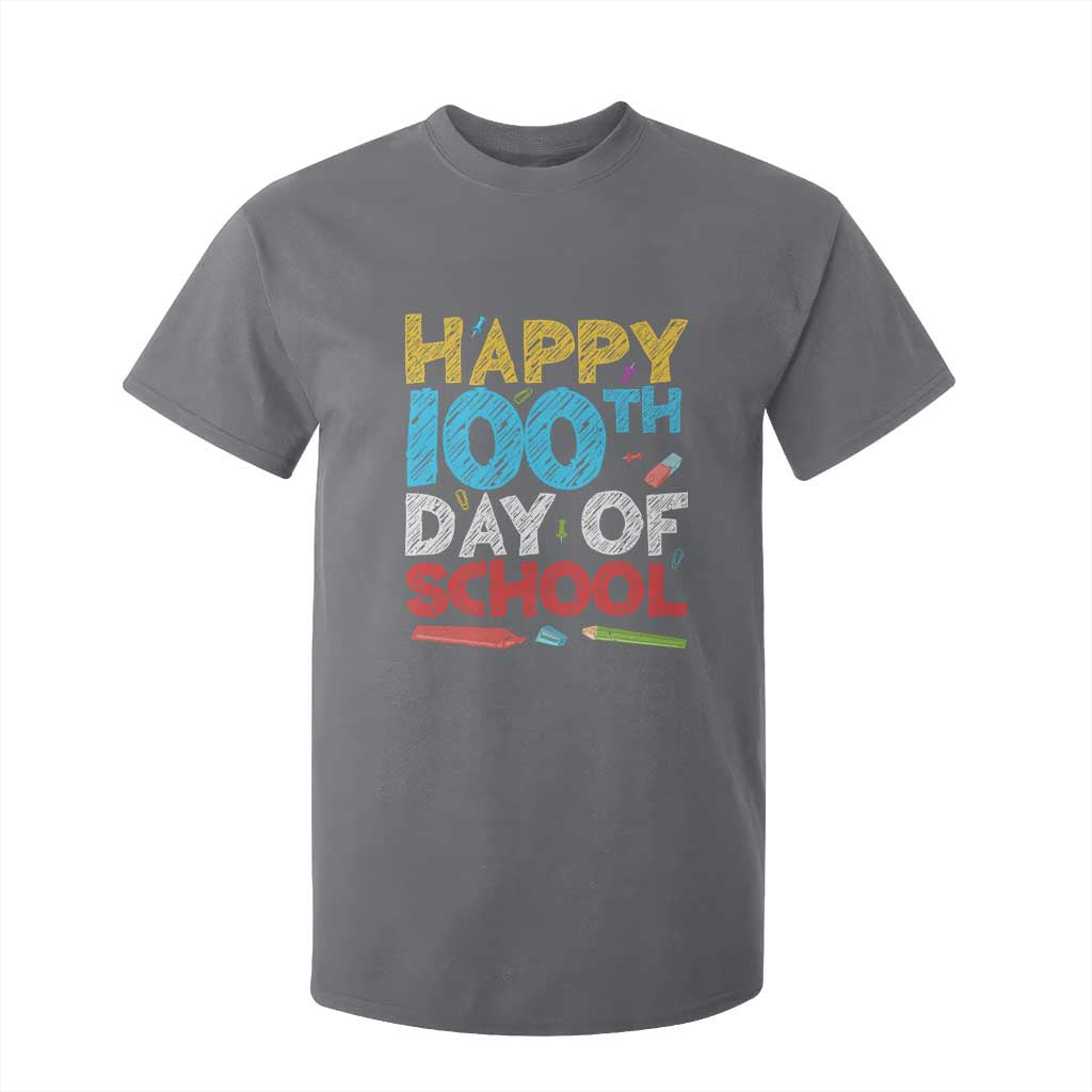 100 Days of School Celebration T Shirt For Kid Happy 100th Day Student Teacher Gift TS01 Charcoal Print Your Wear