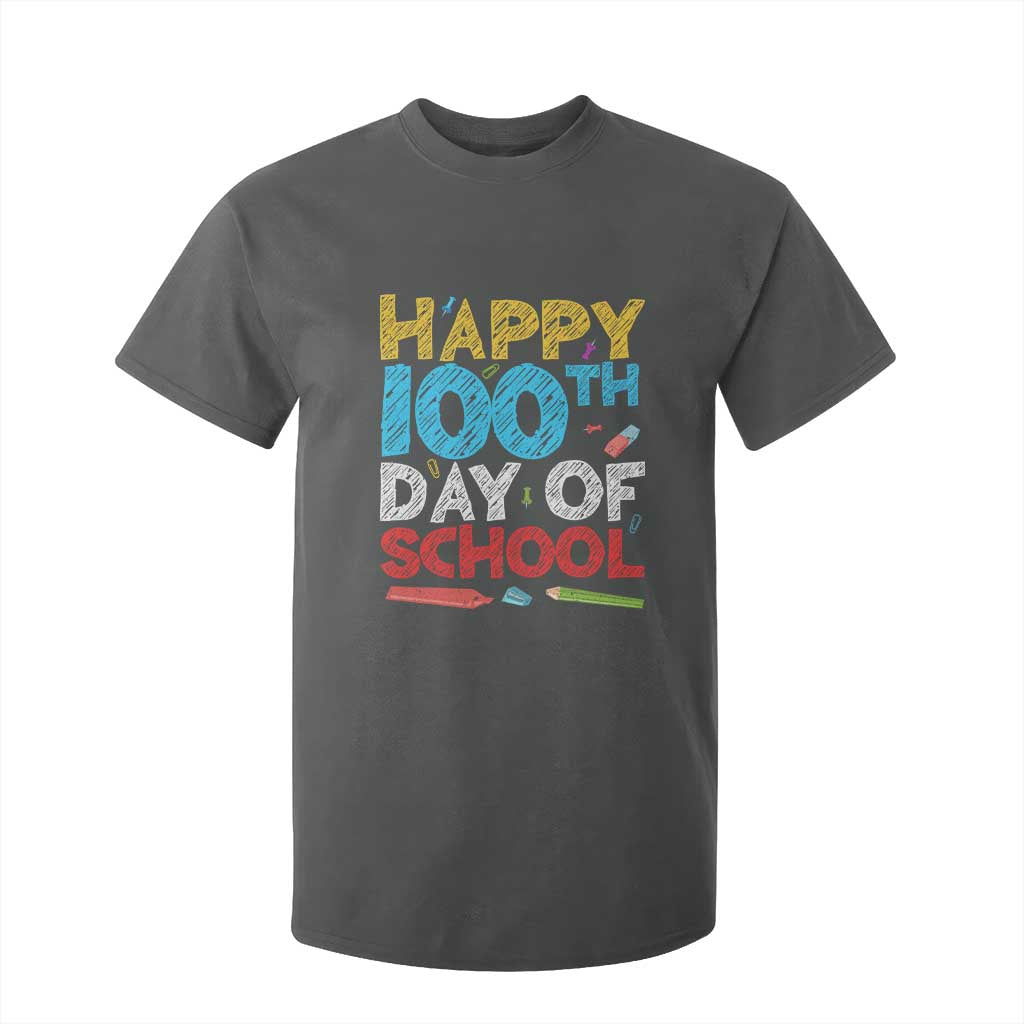 100 Days of School Celebration T Shirt For Kid Happy 100th Day Student Teacher Gift TS01 Dark Heather Print Your Wear