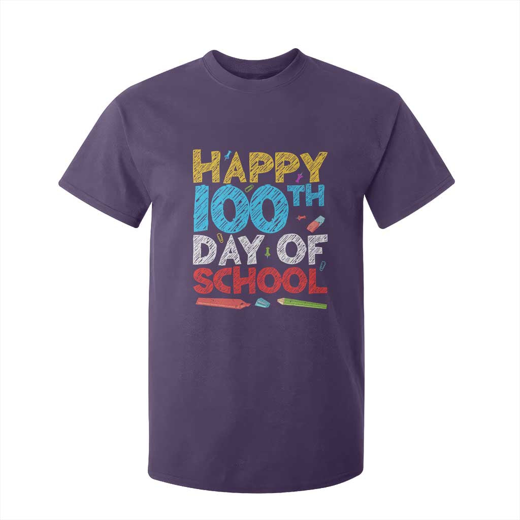 100 Days of School Celebration T Shirt For Kid Happy 100th Day Student Teacher Gift TS01 Purple Print Your Wear