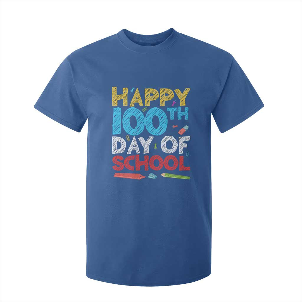 100 Days of School Celebration T Shirt For Kid Happy 100th Day Student Teacher Gift TS01 Royal Blue Print Your Wear