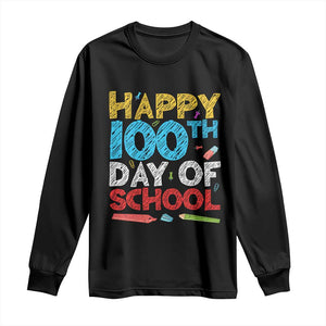 100 Days of School Celebration Long Sleeve Shirt Happy 100th Day Student Teacher Gift TS01 Black Print Your Wear