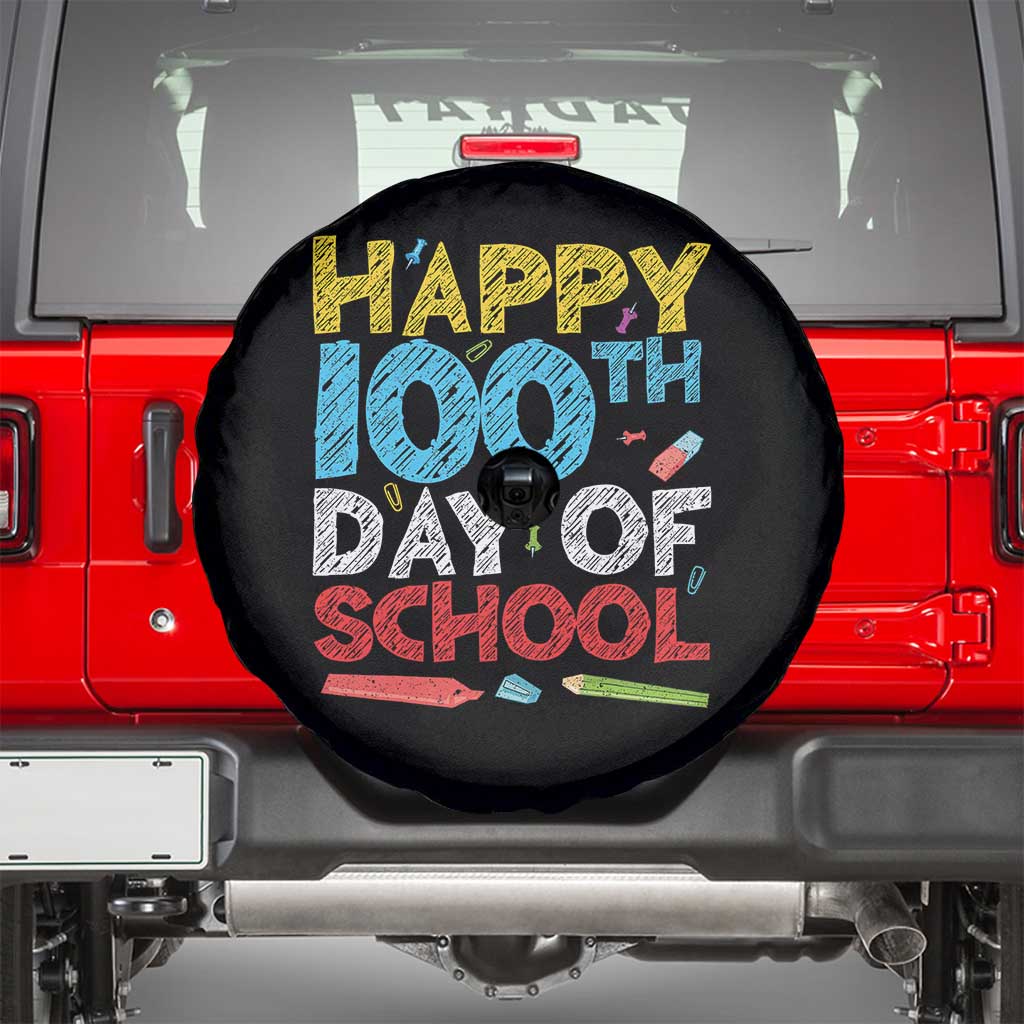 100 Days of School Celebration Spare Tire Cover Happy 100th Day Student Teacher Gift TS01 Black Print Your Wear