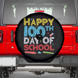 100 Days of School Celebration Spare Tire Cover Happy 100th Day Student Teacher Gift TS01 Black Print Your Wear