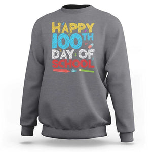 100 Days of School Celebration Sweatshirt Happy 100th Day TS01 Charcoal Print Your Wear