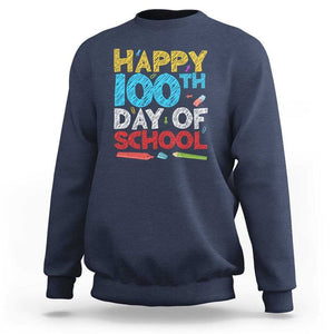 100 Days of School Celebration Sweatshirt Happy 100th Day TS01 Navy Print Your Wear