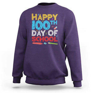 100 Days of School Celebration Sweatshirt Happy 100th Day TS01 Purple Print Your Wear