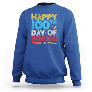 100 Days of School Celebration Sweatshirt Happy 100th Day TS01 Royal Blue Print Your Wear