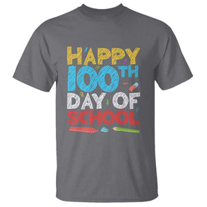 100 Days of School Celebration T Shirt Happy 100th Day TS01 Charcoal Print Your Wear