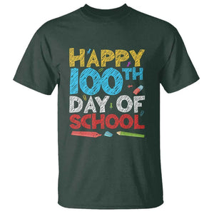 100 Days of School Celebration T Shirt Happy 100th Day TS01 Dark Forest Green Print Your Wear