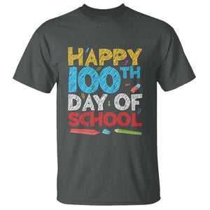 100 Days of School Celebration T Shirt Happy 100th Day TS01 Dark Heather Print Your Wear