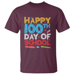 100 Days of School Celebration T Shirt Happy 100th Day TS01 Maroon Print Your Wear