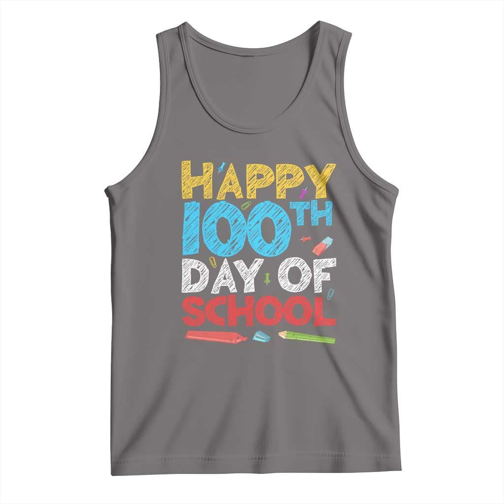 100 Days of School Celebration Tank Top Happy 100th Day Student Teacher Gift TS01 Deep Heather Print Your Wear