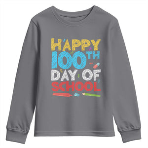 100 Days of School Celebration Youth Sweatshirt Happy 100th Day Student Teacher Gift TS01 Charcoal Print Your Wear