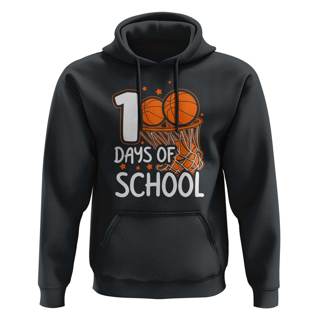 100th Day of School Hoodie Basketball Theme for Kids TS01 Black Print Your Wear