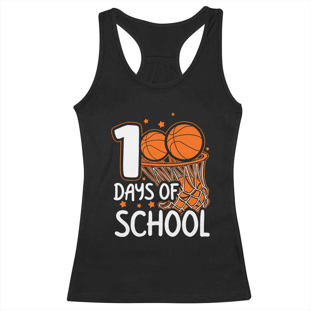 100 Days of Rocking School Basketball Racerback Tank Top Cool Kids Sports Gift TS01 Black Print Your Wear