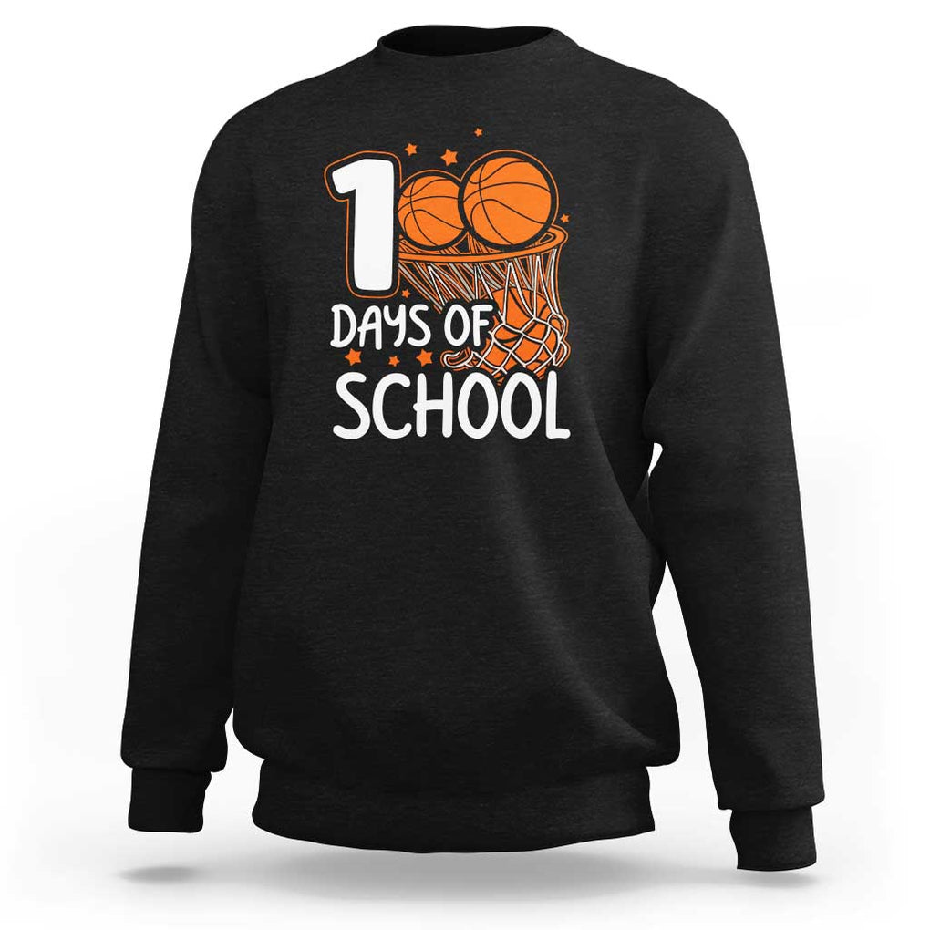 100th Day of School Sweatshirt Basketball Theme for Kids TS01 Black Print Your Wear