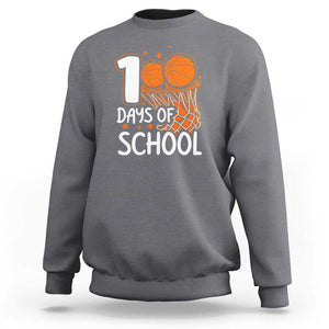 100th Day of School Sweatshirt Basketball Theme for Kids TS01 Charcoal Print Your Wear