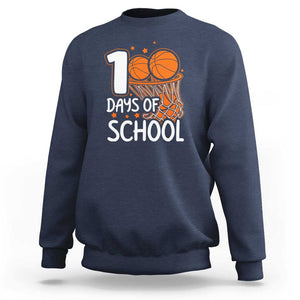 100th Day of School Sweatshirt Basketball Theme for Kids TS01 Navy Print Your Wear