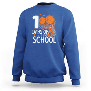 100th Day of School Sweatshirt Basketball Theme for Kids TS01 Royal Blue Print Your Wear