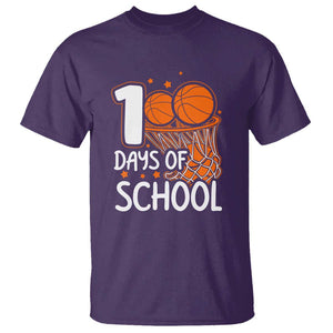 100th Day of School T Shirt Basketball Theme for Kids TS01 Purple Print Your Wear