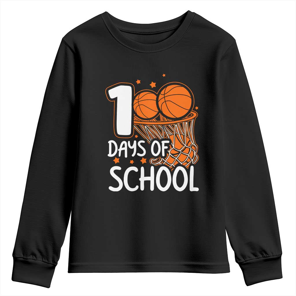 100 Days of Rocking School Basketball Youth Sweatshirt Cool Kids Sports Gift TS01 Black Print Your Wear