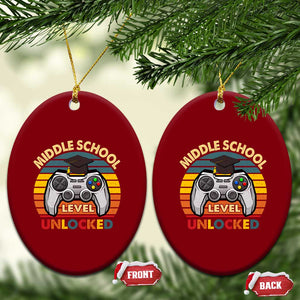 Middle School Level Unlocked Ceramic Ornament Funny Gamer First Day of Middle School TS01 Print Your Wear
