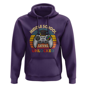 Middle School Level Unlocked Hoodie Happy First Day of Middle School TS01 Purple Print Your Wear