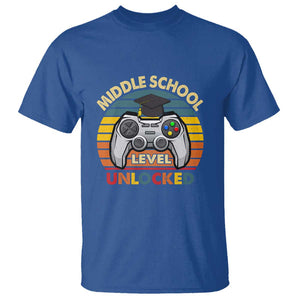 Middle School Level Unlocked T Shirt Happy First Day of Middle School TS01 Royal Blue Print Your Wear