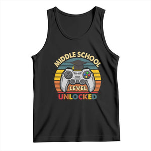 Middle School Level Unlocked Tank Top Funny Gamer First Day of Middle School TS01 Black Print Your Wear